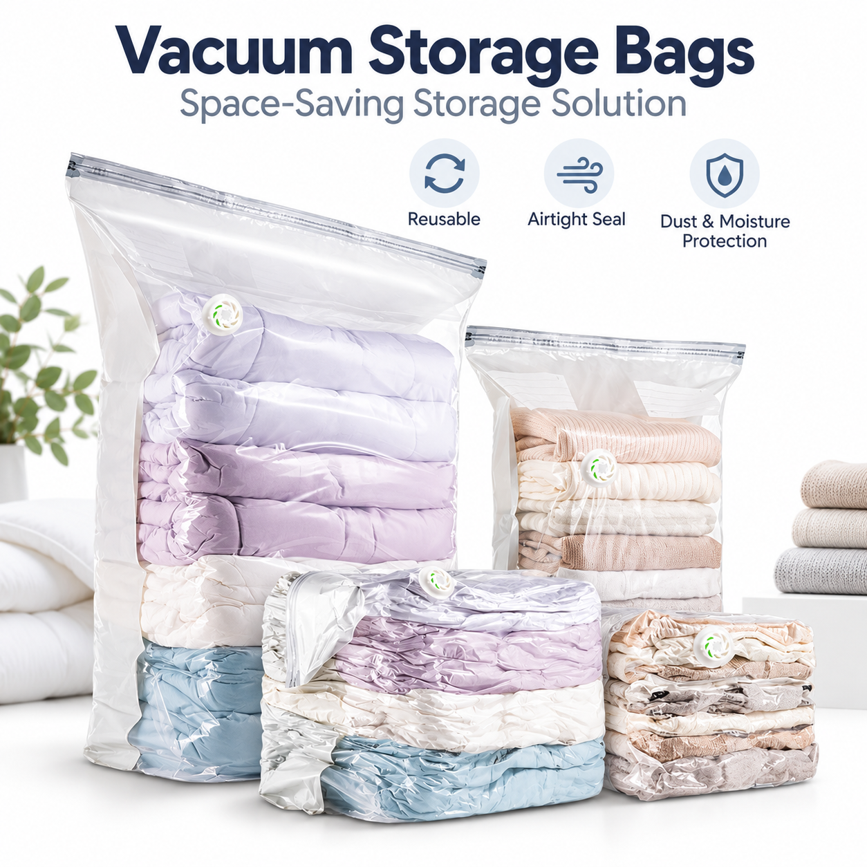Reusable Vacuum Storage Bags