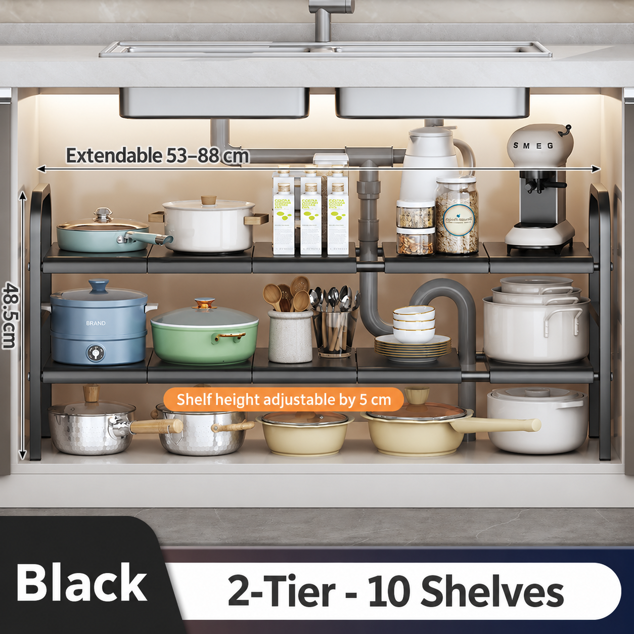 Expandable Pull-Out Cabinet Organizer