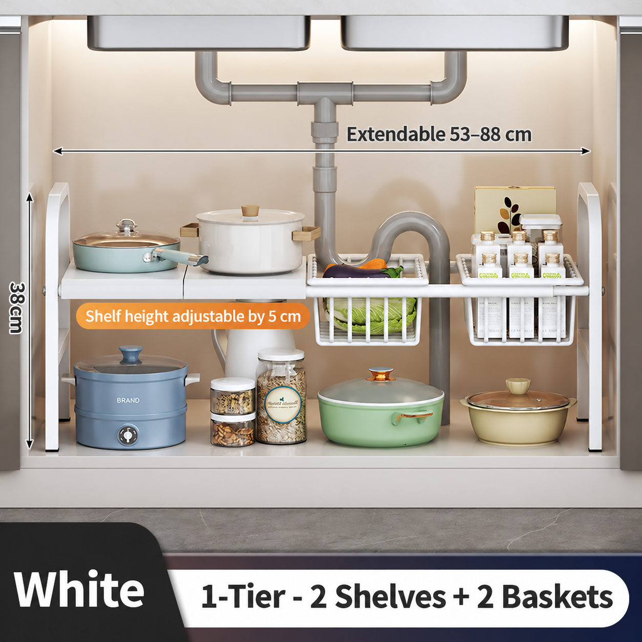 Expandable Pull-Out Cabinet Organizer 3