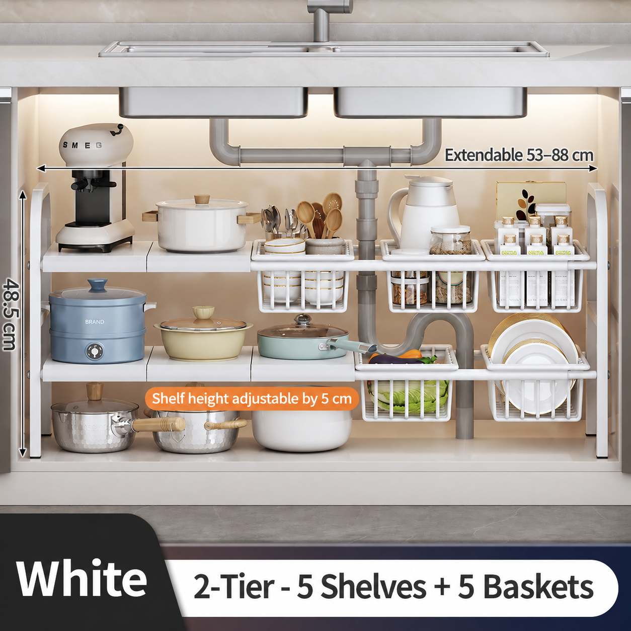 Expandable Pull-Out Cabinet Organizer 4
