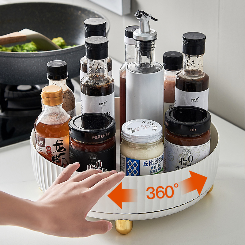 Rotating organizer for kitchen and pantry storage