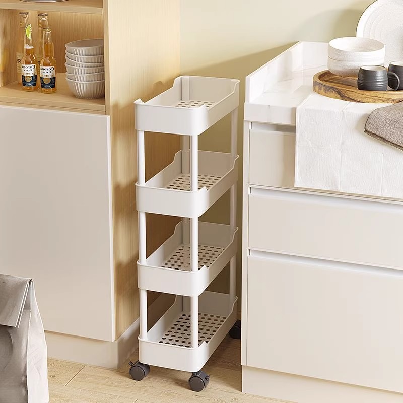 Slim rolling storage cart